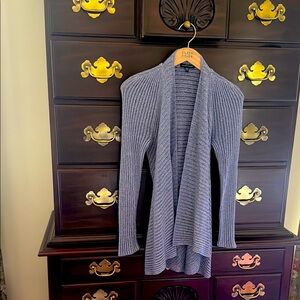 Lavender Heather Ribbed Open Cardigan